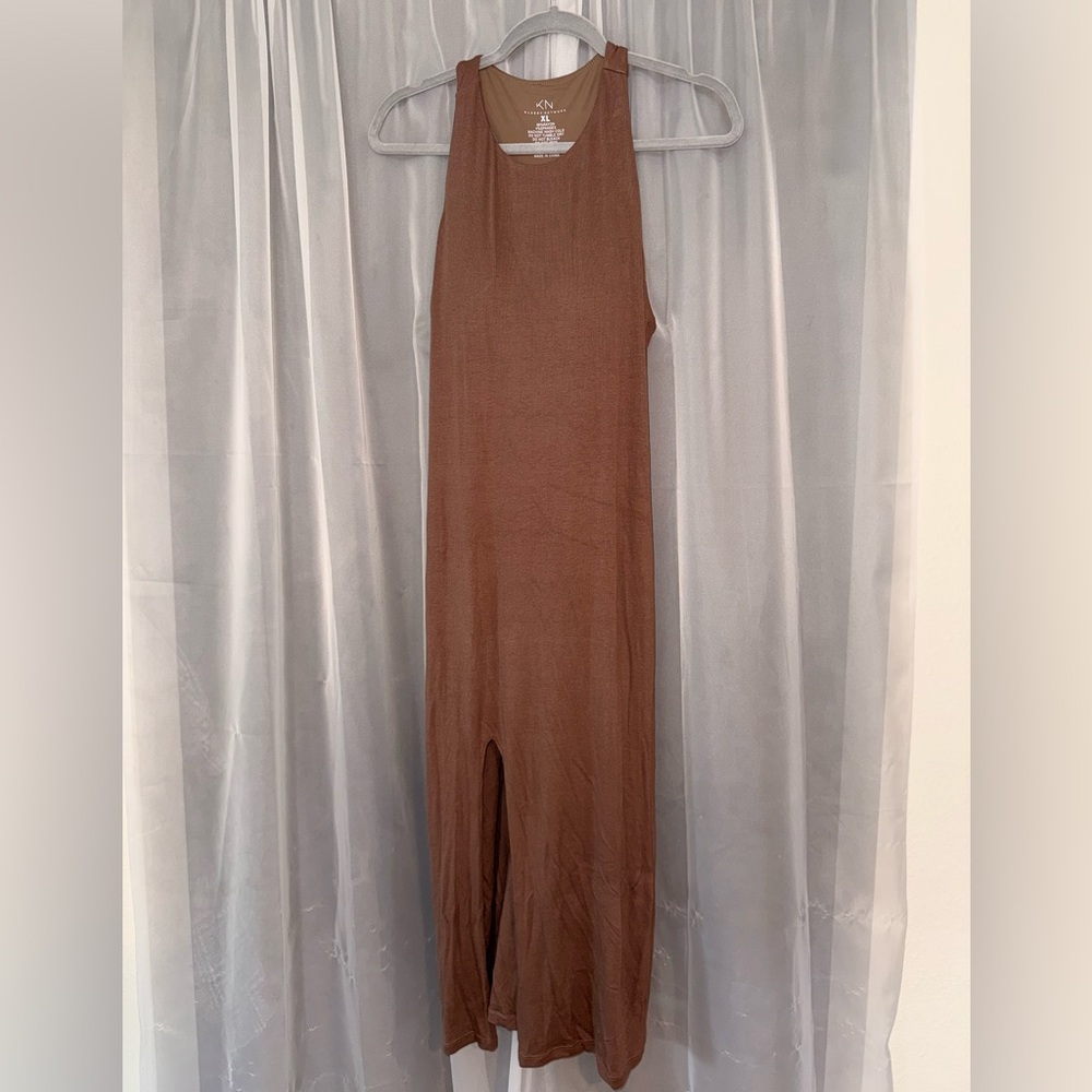 Klassy Network - Brown Sleeveless Midi Dress